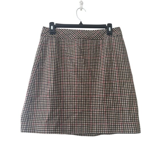 J.Crew Wool Blend Houndstooth Mini Skirt Womens Size 6 - Picture 3 of 9
